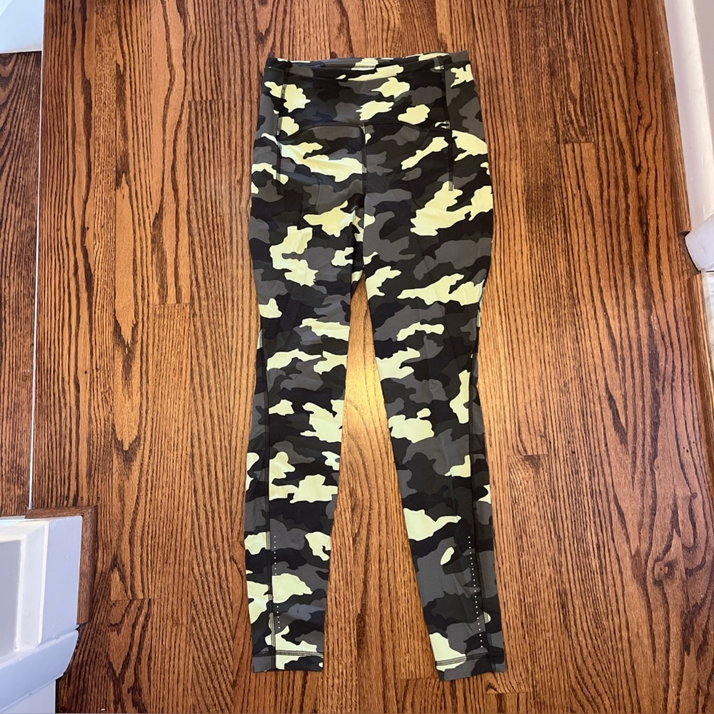 Lululemon Swift Speed High Rise Tights Pants Womens Sz 6 Camo Crispin Green